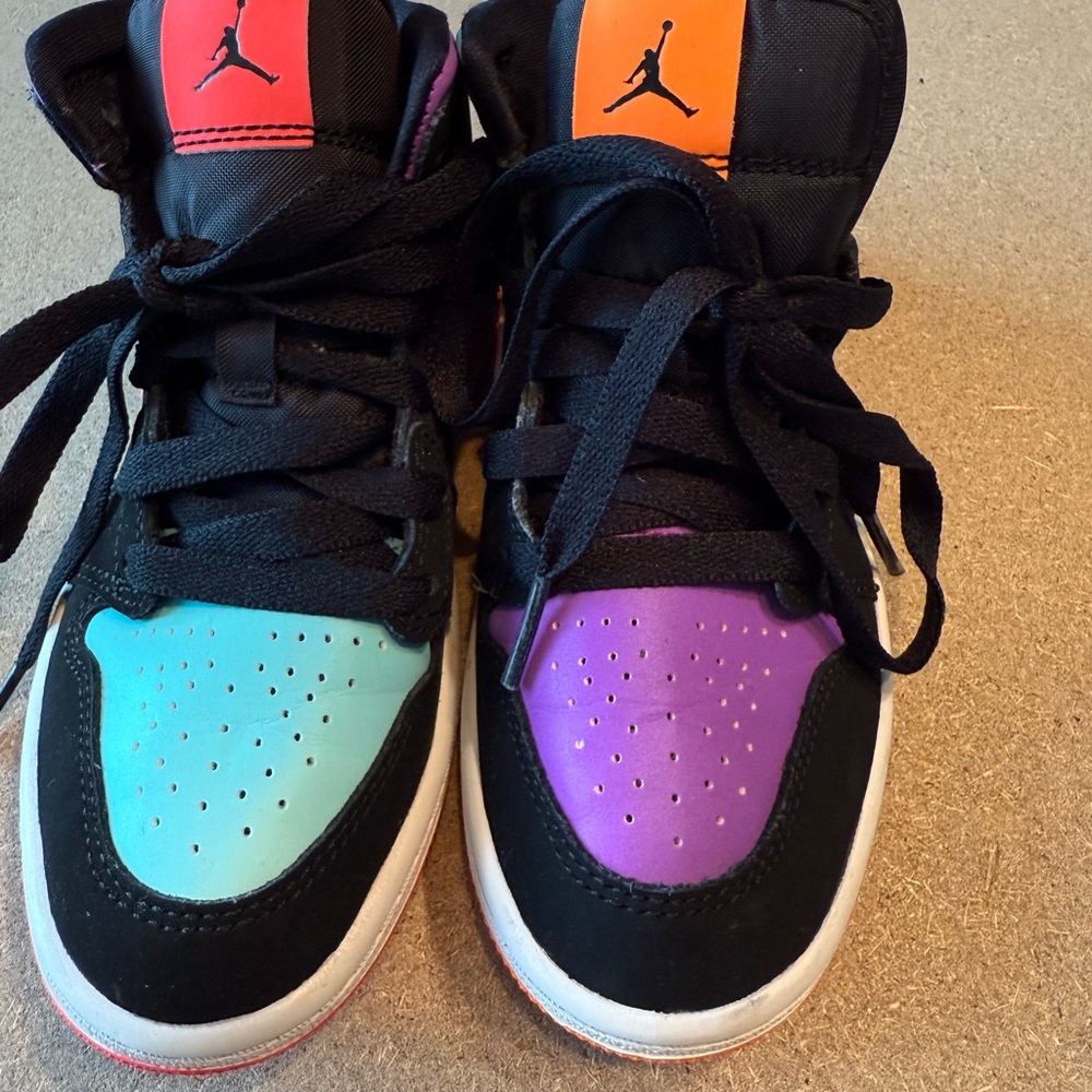Colorful Kids Nike Air Jordan Sneakers - Picture 2 of 5